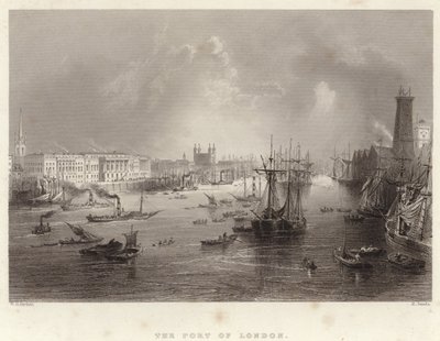 Londons hamn av William Henry Bartlett