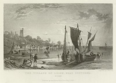 The Village of Leigh, nära Southend, Essex av William Henry Bartlett
