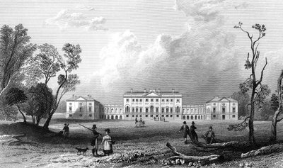 Thorndon Hall, Essex, graverad av Henry Adland, 1832 av William Henry Bartlett