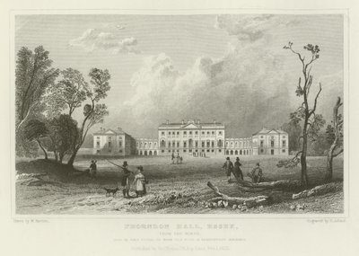 Thorndon Hall, Essex, från norr, säte för Lord Petrie av William Henry Bartlett