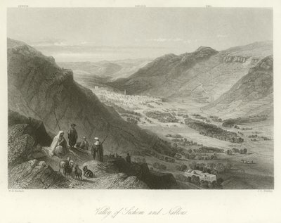 Sichem-dalen och Nablus, Palestina av William Henry Bartlett