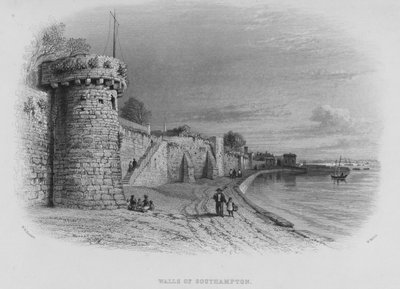 Walls of Southampton (gravyr) av William Henry Bartlett