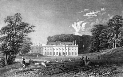 Weald Hall, Essex, graverad av John Rogers, 1833 av William Henry Bartlett