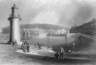 Whitehaven Havn, ca. 1840-50 swed av William Henry Bartlett