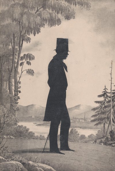 Siluett av Edward Worth från Saco, Maine, 1828-83. av William Henry Brown