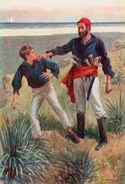 En tung hand tog tag i min axel och höll den som i ett skruvstäd av William Henry Charles Groome