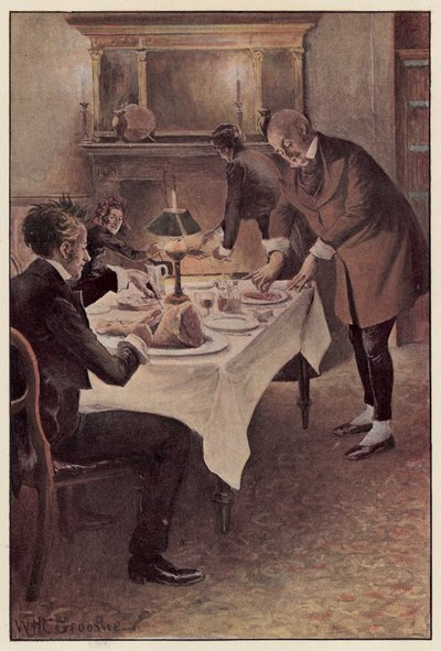Traddles skär fårköttet i skivor av William Henry Charles Groome