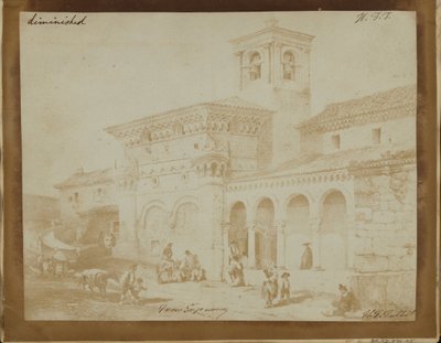 Förminskad kopia av en gravyr av en morisk kyrka av William Henry Fox Talbot