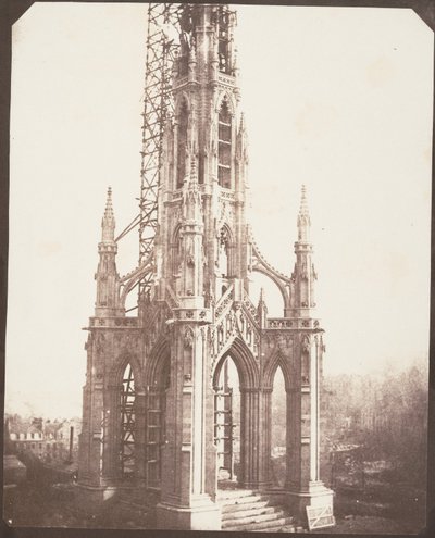 Scottmonumentet före färdigställandet, Edinburgh av William Henry Fox Talbot