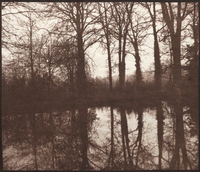 Vinterträd reflekterade i en damm av William Henry Fox Talbot
