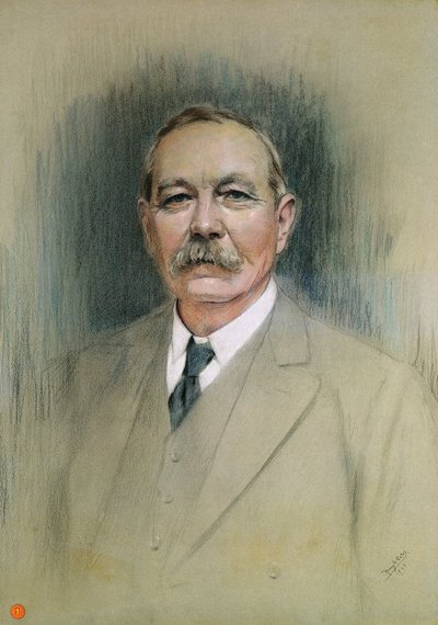 Porträtt av Sir Arthur Conan Doyle (pastell på papper) av William Henry Gates