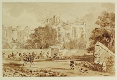Hardwick Old Hall (akvarell på papper) av William Henry Hunt