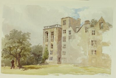 Hardwick Old Hall (akvarell på papper) av William Henry Hunt