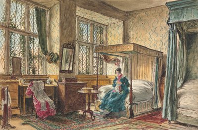 Miss Moore syr i sitt sovrum, Hardwick Hall, Derbyshire av William Henry Hunt
