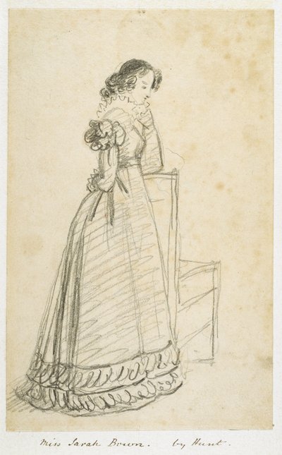 Miss Sarah Bown, senare hustru till Sir Joseph Paxton (penna på papper) av William Henry Hunt
