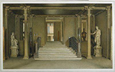 North Entrance Hall på Chatsworth House (akvarell på papper) av William Henry Hunt