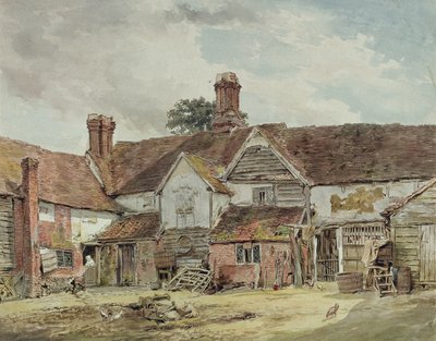 Gamla gårdsbyggnader, ca 1815 (wc över grafit på papper) av William Henry Hunt