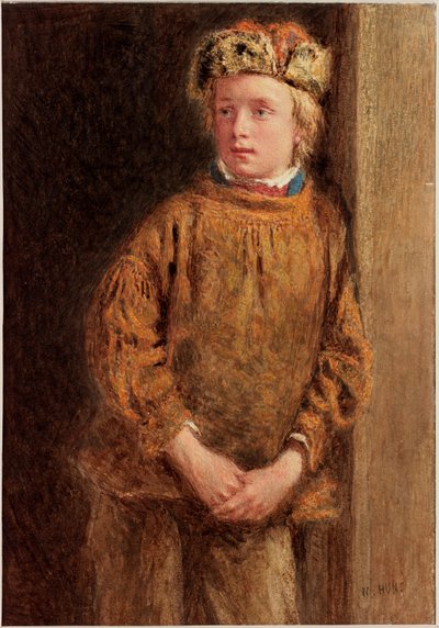 Fiskarpojken (bc och wc på vävpapper) av William Henry Hunt