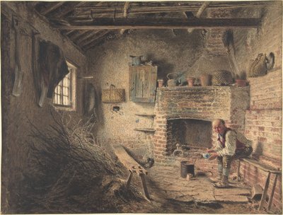 Vedhuggarens frukost (Risplockarens måltid) av William Henry Hunt