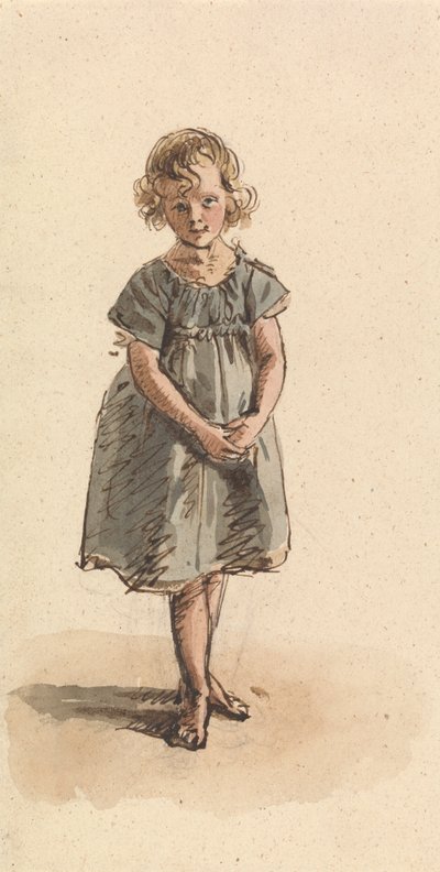 Ung flicka som står barfota av William Henry Hunt