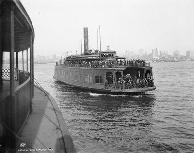 En färja, New York, ca 1900 (s/v foto) av William Henry Jackson