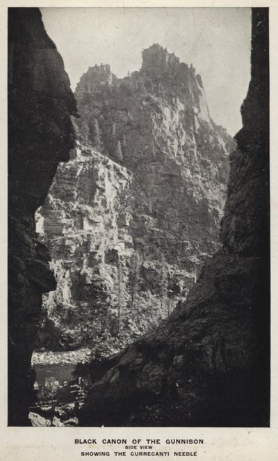 Canyons of Colorado: Black Canon of the Gunnison, sidovy, visar Currecanti Needle (s/v foto) av William Henry Jackson