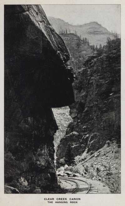 Canyons of Colorado: Clear Creek Canon, The Hanging Rock (s/v foto) av William Henry Jackson
