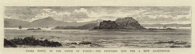 Fidra Point, i Firth of Forth, den föreslagna platsen för en ny fyr av William Henry James Boot