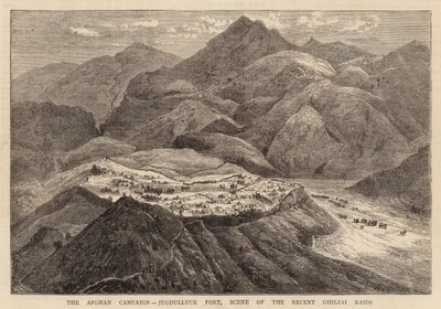 Den afghanska kampanjen, Jugdulluck Fort, platsen för de senaste Ghilzai-raiderna av William Henry James Boot