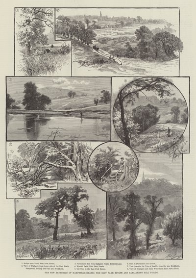 Den nya förlängningen av Hampstead-Heath, East Park Estate och Parliament Hill Fields av William Henry James Boot