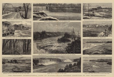 Den föreslagna internationella parken vid Niagara Falls, nuvarande tillstånd i grannskapet av William Henry James Boot