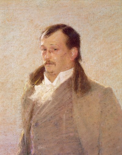 Porträtt av Georges Courteline (olja på duk0 (detalj av 418481) av William Henry Lake Price