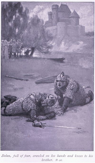 Balan, full av rädsla, kröp på händer och knän till sin bror av William Henry Margetson