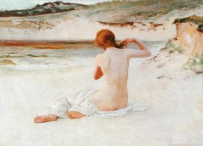 Naken på en strand av William Henry Margetson