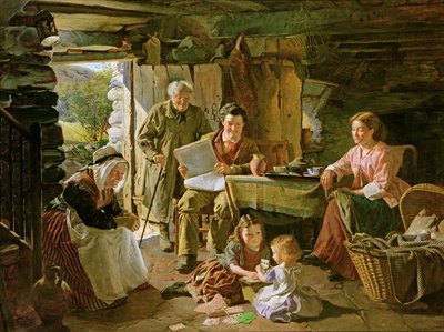 Stuga interiör av William Henry Midwood