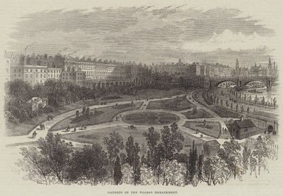 Trädgårdar på Themsen Embankment av William Henry Pike