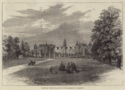 Hatfield House, säte för markisen av Salisbury av William Henry Pike