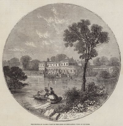 Prinsen av Wales besöker hertigen av Newcastle, View of Clumber av William Henry Prior