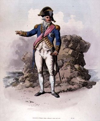 Amiral i full uniform, iklädd badorden från 