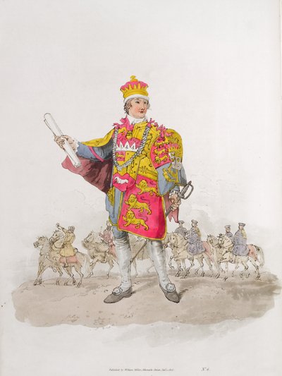 Herald, från "Costume of Great Britain", utgiven av William Miller, 1805. av William Henry Pyne