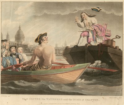 Old Copper the Waterman och hertigen av Grafton av William Henry Pyne