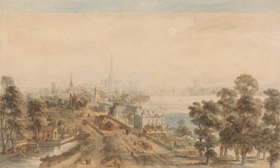 Gamla London, utsikt från St. James Park ser österut av William Henry Pyne