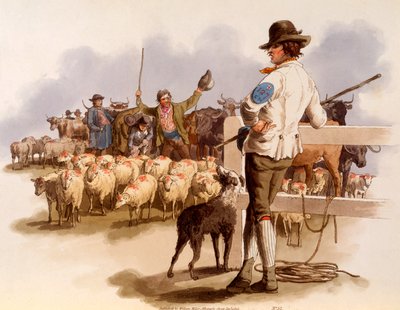 Smithfield Drover, från "The Costumes of Great Britain", 1808 av William Henry Pyne