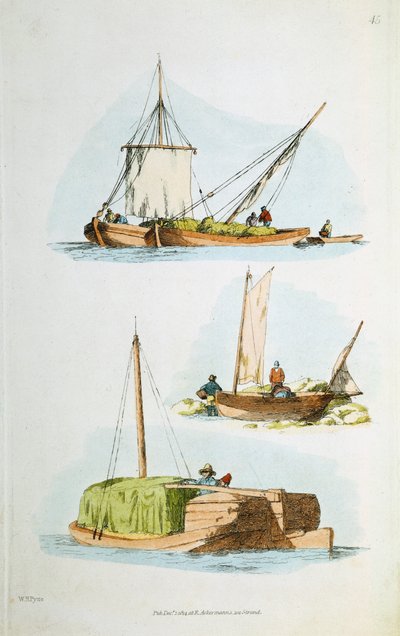 Traditionella Norfolk-båtar, 1814 av William Henry Pyne
