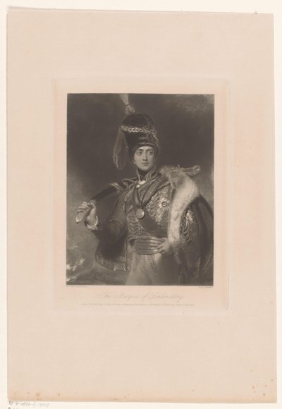 Porträtt av Charles William Vane klädd som Charles William Stewart The Marquess of Londonderry (titel på objekt) av William Henry Simmons