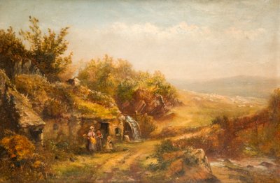 Stuga och kvarnhjul, av William Henry Vernon