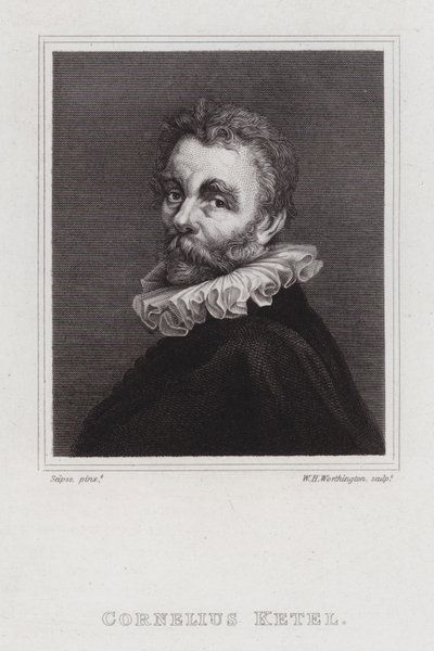 Cornelis Ketel, holländsk maneristisk målare (gravyr) av William Henry Worthington