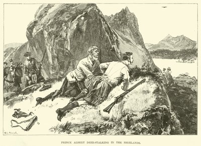 Prince Albert Deer-Stalking in the Highlands (gravyr) av William Heysham (after) Overend