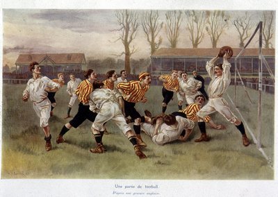 En fotbollsmatch - från en engelsk gravyr av William Heysham Overend