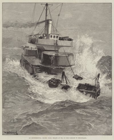 En experimentell kryssning, HMS Hecate till sjöss på sin passage till Helgoland av William Heysham Overend